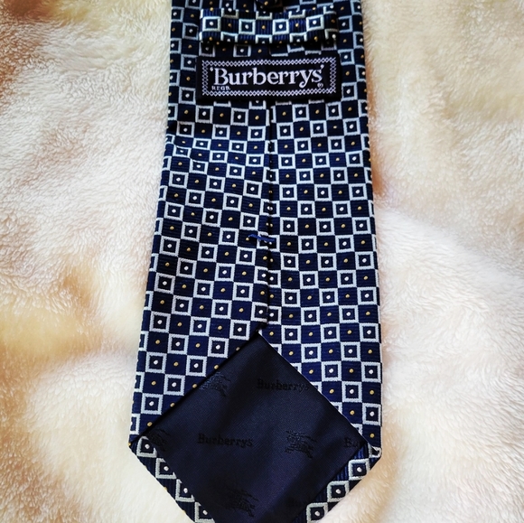 Men's Geometrical Burberry Vtg Tie - Picture 5 of 10